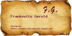 Frankovits Gerold névjegykártya